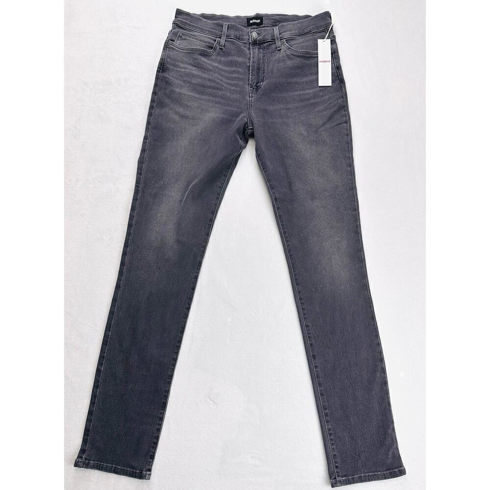 Hudson Men’s 33x32 Ace Skinny Fit Gray Whiskered Relaxed Stretch Denim Jeans NEW